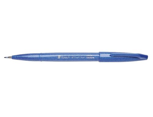 Caneta pincel pentel touch para caligrafia cor azul , Pentel , 155838 , 4902506287076